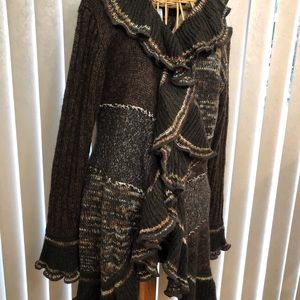 Lisa International ruffle front sweater